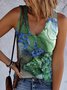 Lässig V-Ausschnitt Geometrisch Tanktop Oberteile