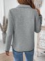 Lässig Polokragen Unifarben Sweatshirt
