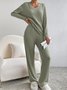 Damen Unifarben Geprägt Zweiteiliges Set Täglich Langarm Lässig Frühling/Herbst Bluse mit Hose Matching Set