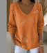 Damen Baumwolle Geblümt Langarm Bequem Lässig Pullover