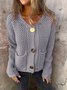 Damen Baumwolle Unifarben Langarm Bequem Lässig Pullover