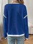 Lässig Farbblock Rundhals Langarm T-Shirt