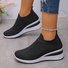 Lässig Unifarben Slip On Blockabsatz Slip On