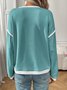 Lässig Farbblock Rundhals Langarm T-Shirt
