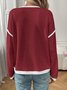 Lässig Farbblock Rundhals Langarm T-Shirt