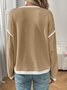 Lässig Farbblock Rundhals Langarm T-Shirt