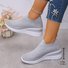 Lässig Unifarben Slip On Blockabsatz Slip On