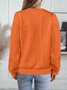 Lässig V-Ausschnitt Unifarben Sweatshirt