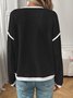 Lässig Farbblock Rundhals Langarm T-Shirt