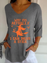 Retro Halloween V-Ausschnitt Dreiviertelärmel T-Shirt