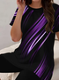 Damen Abstrakt Print Zweiteiliges Set Täglich Kurzarm Lässig Sommer Bluse mit Hose Matching Set