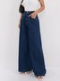 Damen Unifarben Lang Hose Retro Frühling/Herbst Hose