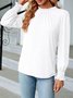 Retro Unifarben Rundhals Langarm T-Shirt