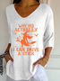 Retro Halloween V-Ausschnitt Dreiviertelärmel T-Shirt
