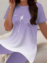 Damen Libelle Print Zweiteiliges Set Täglich Kurzarm Lässig Sommer Bluse mit Hose Matching Set