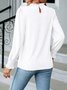 Retro Unifarben Rundhals Langarm T-Shirt