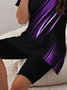Damen Abstrakt Print Zweiteiliges Set Täglich Kurzarm Lässig Sommer Bluse mit Hose Matching Set