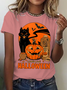 Lässig Halloween Rundhals Kurzarm T-Shirt