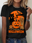 Lässig Halloween Rundhals Kurzarm T-Shirt