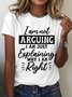 Lässig Textbriefe Rundhals Kurzarm T-Shirt