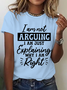Lässig Textbriefe Rundhals Kurzarm T-Shirt