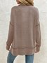 Lässig Rundhals Unifarben Sweatshirt