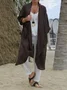 Damen Frühling/Herbst Oberbekleidung Retro Nahtverarbeitung Unifarben Dreiviertelärmel Wickeln Jacke