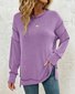 Lässig Rundhals Unifarben Sweatshirt