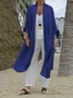 Damen Frühling/Herbst Oberbekleidung Retro Nahtverarbeitung Unifarben Dreiviertelärmel Wickeln Jacke