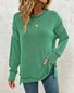 Lässig Rundhals Unifarben Sweatshirt