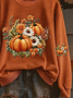 Lässig Rundhals Geblümt Sweatshirt Print