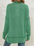 Lässig Rundhals Unifarben Sweatshirt