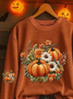 Lässig Rundhals Geblümt Sweatshirt Print