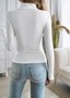 Lässig Unifarben Mock Neck Langarm T-Shirt
