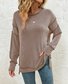Lässig Rundhals Unifarben Sweatshirt