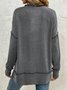 Lässig Rundhals Unifarben Sweatshirt
