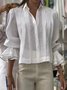 Hemdkragen Langarm Unifarben Regelmäßig Regelmäßige Passform Bluse für Damen