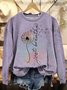 Lässig Rundhals Löwenzahn Sweatshirt