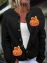 Damen Gestrickt Kürbismuster Langarm Bequem Retro Strickjacke