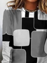 Retro Rundhals Geometrisch Sweatshirt