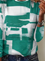 Retro Rundhals Geometrisch Sweatshirt