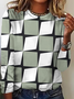 Retro Rundhals Geometrisch Sweatshirt