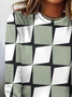 Retro Rundhals Geometrisch Sweatshirt