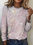 Retro Psychedelisch Kunst Rundhals Langarm T-Shirt