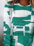 Retro Rundhals Geometrisch Sweatshirt