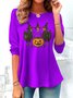 Retro Tier Rundhals Langarm T-Shirt