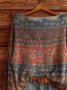 Damen Ethnisch Langarm Bequem Retro Pullover