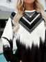 Lässig Rundhals Abstrakt Sweatshirt Print