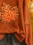Retro Rundhals Ahornblatt Sweatshirt