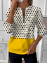Retro Rundhals Polka Dots Sweatshirt